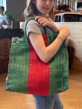 Gucci Sherry line ratan tote bag